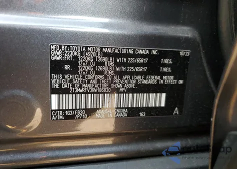 2024 Toyota Rav4 Le из США, поврежденный, VIN 2T3MWRFV3RW186830